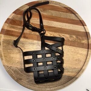Muzzle For Large Sized Dogs Prevents Biting Scavenging Basket Style Black